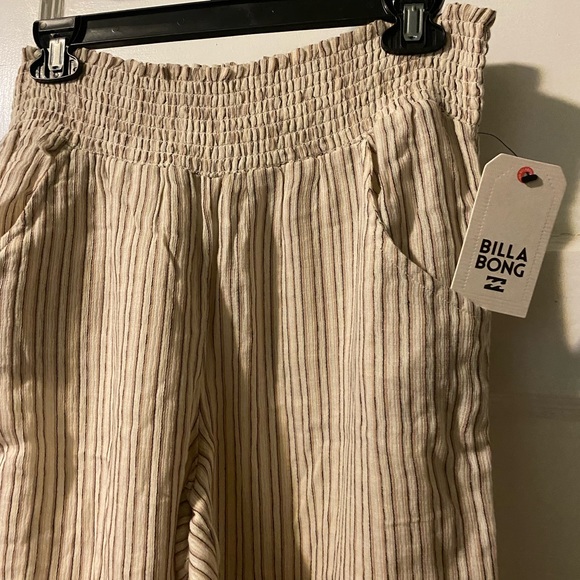 NWT! Billabong New Waves Wide Leg Beach Pant Stripe Medium Flowy Lightweight - Picture 7 of 16